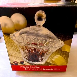 Vintage Bali Lidded Glass Bowl in original box